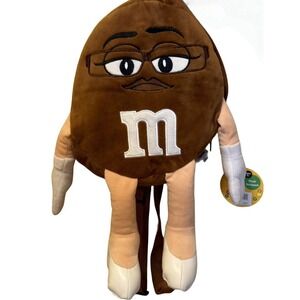 M&M's‎ World Ms. Brown Plush Backpack 18.5" Bag Glasses Heels New with Tag 2014